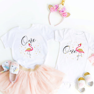 Erster Geburtstag mit Flamingo Baby Girl Strampler