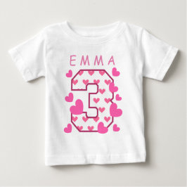 Erster Geburtstag mit Herz-Individuelle Name A04 Baby T-shirt