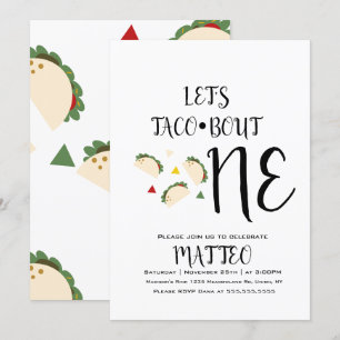 Erster Geburtstag Moderner Taco Großer Eins Einladung