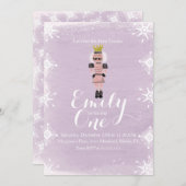 Erster Geburtstag Nutcracker Snowflakes Wasserfarb Einladung (Vorne/Hinten)