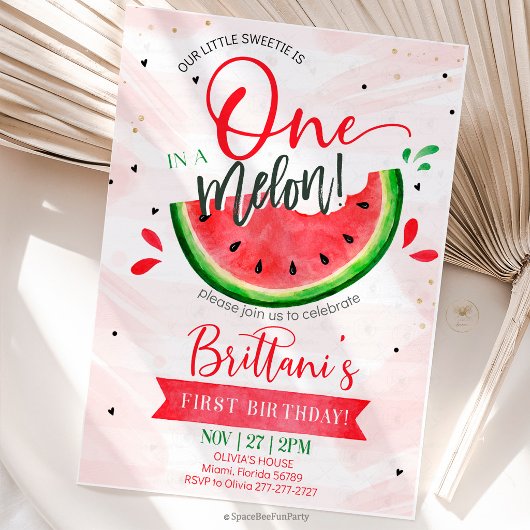Erster Geburtstag: One In A Melon Einladung