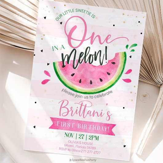 Erster Geburtstag: One In A Melon Einladung