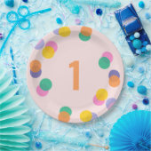 Erster Geburtstag Pastel Pink Confetti Pappteller (Party)
