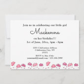 Erster Geburtstag Pink Aquarellbilder Collage Einladung (Rückseite)