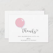 Erster Geburtstag Pink Balloon Vielen Dank Dankeskarte (Vorne/Hinten)