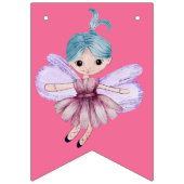 Erster Geburtstag Pink Happy Birthday Fairy Wimpelkette (Erste Fahne)