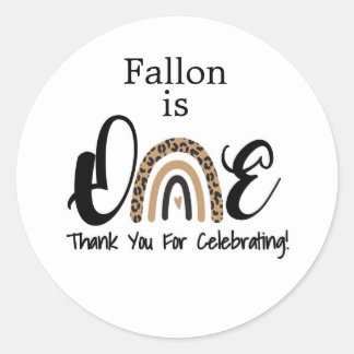 Erster Geburtstag, Rainbow einladen, ONE Runder Aufkleber