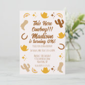 Erster Geburtstag Rainbows Rodeos Groovy Geburtsta Einladung (Stehend Vorderseite)