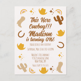 Erster Geburtstag Rainbows Rodeos Groovy Geburtsta Postkarte