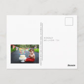 Erster Geburtstag Red Balloon Danke Post Karte (Rückseite)