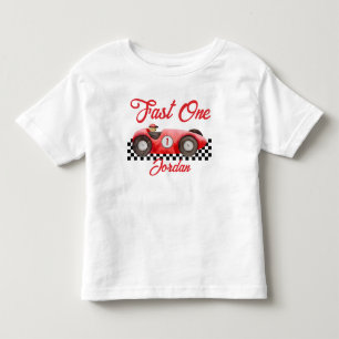 Erster Geburtstag Red Race Car Fast One Kleinkind T-shirt