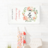 Erster Geburtstag rosa Blumenreath Ein Banner (Insitu)