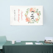 Erster Geburtstag rosa Blumenreath Ein Banner (Messeveranstaltung)