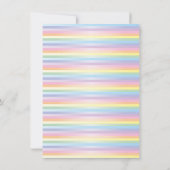 Erster Geburtstag rosa Regenbogen und Wolken Einladung (Rückseite)