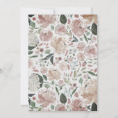 Erster Geburtstag Rosa Silberblumen-Kranz Einladun Einladung (Rückseite)