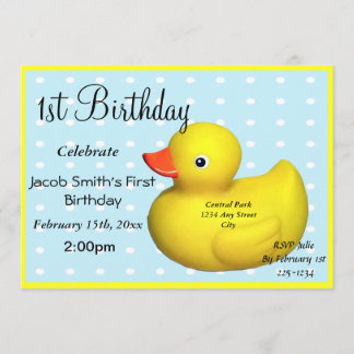 Erster Geburtstag Rubber Ducky Einladung