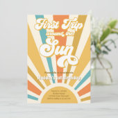 Erster Geburtstag: Rundgang durch die Sonne Einladung (Stehend Vorderseite)