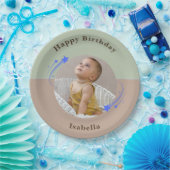 Erster Geburtstag Shooting Star Green Brown Pappteller (Party)