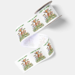 Erster Geburtstag Tiger Giraffe Affe Wilder Eins Satinband