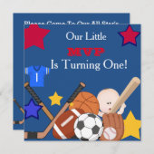 ERSTER GEBURTSTAG trägt Einladung (Vorne/Hinten)