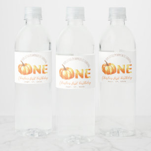 Erster Geburtstag Unser kleiner Kürbis wird ein Ja Wasserflaschenetikett