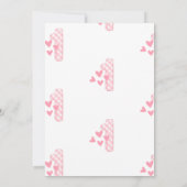 Erster Geburtstag Valentine Thema Einladung (Rückseite)