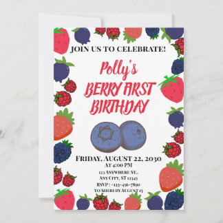 Erster Geburtstag von Berry Einladung