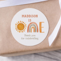 Erster Geburtstag Wasserfarbe Boho Regenbogen und 