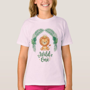 Erster Geburtstag Wild One Junge Mädchen Löwenköni T-Shirt
