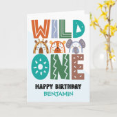 Erster Geburtstag Wild One Karte (Gelbe Blume)