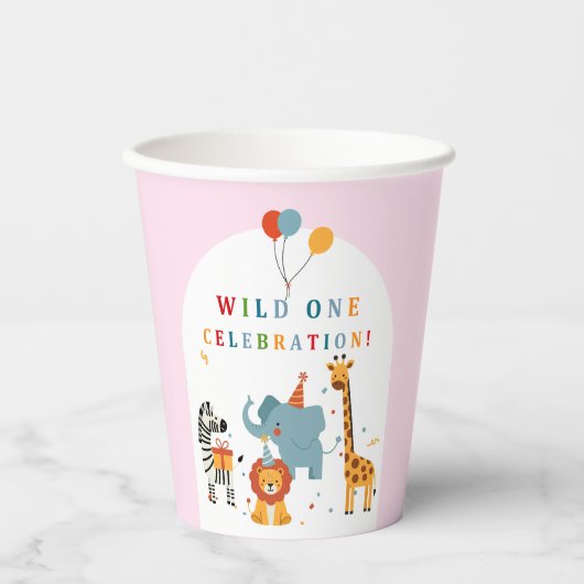 Erster Geburtstag Wild One Pappbecher (Vorderseite)