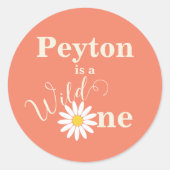 Erster Geburtstag Wild One Runder Aufkleber (Vorderseite)