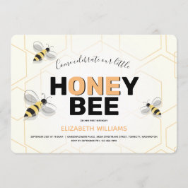 Erster Geburtstags-Gelbwein-Cartoon Einladung