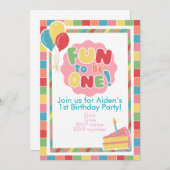 Erster Geburtstagsgenuss für eine Party Einladung  (Vorne/Hinten)