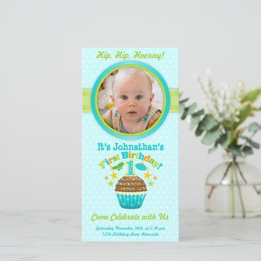 Erster Geburtstagskuchen (Junge) (Stehend Vorderseite)