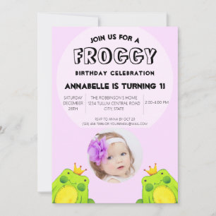Erster Geburtstagsparty Frosch Einladung