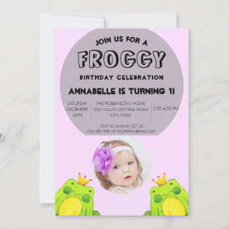 Erster Geburtstagsparty Frosch Einladung