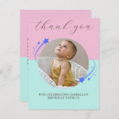 Erster Geburtstagsschooting Star Dankeschön Karte (Vorne/Hinten)