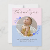 Erster Geburtstagsschooting Star Dankeschön Karte (Vorderseite)