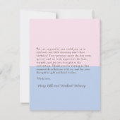 Erster Geburtstagsschooting Star Dankeschön Karte (Rückseite)