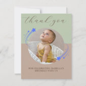 Erster Geburtstagsschooting Star Dankeschön Karte (Vorderseite)