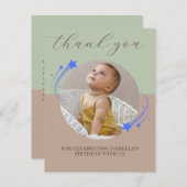 Erster Geburtstagsschooting Star Dankeschön Karte (Vorne/Hinten)