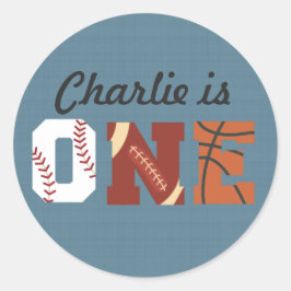 Erster Geburtstagssport, klassischer Rundaufkleber Runder Aufkleber