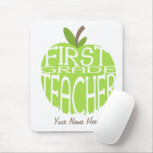 Erster Grad-Lehrer Mousepad - grünes Apple (Mit Mouse)