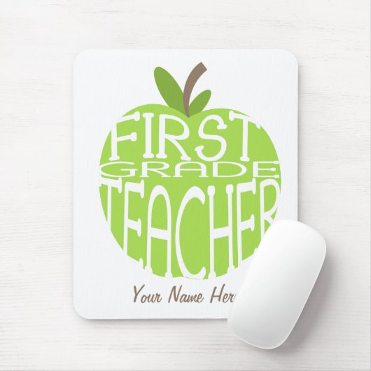 Erster Grad-Lehrer Mousepad - grünes Apple (Mit Mouse)