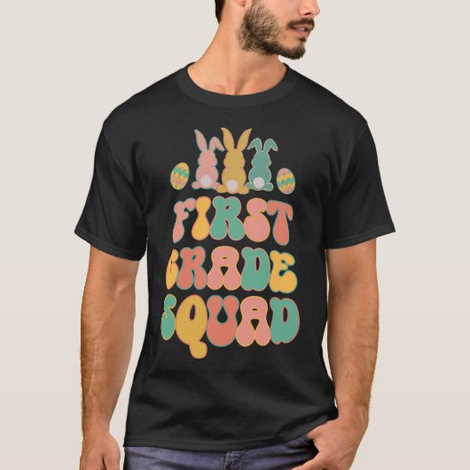 Erster Grad Squad Lehrer Retro Groovy Oaster Bunn T-Shirt (Vorderseite)