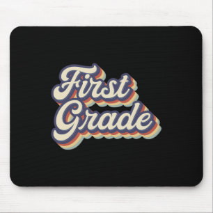 Erster Grade Lehrer Retro Vintag 1. Klasse Teache Mousepad