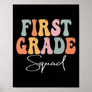 Erster Grade Squad Retro Groovy Vintag erster Tag Poster