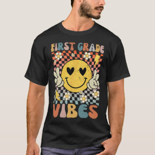 Erster Grade Vibes 1. Klasse Retro Lehrer 1. Tag T-Shirt