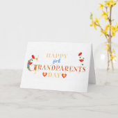 Erster Großelterntag mit Roten Poppies Karte (Gelbe Blume)